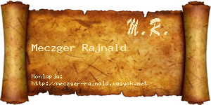 Meczger Rajnald névjegykártya